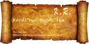 Kerényi Rozália névjegykártya