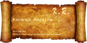 Kerényi Rozália névjegykártya
