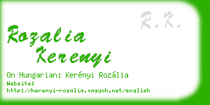 rozalia kerenyi business card